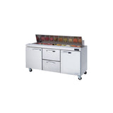 Blue Air BLPT72-D2M-HC - Sandwich Prep Table, Three-section, 72-3/8"W