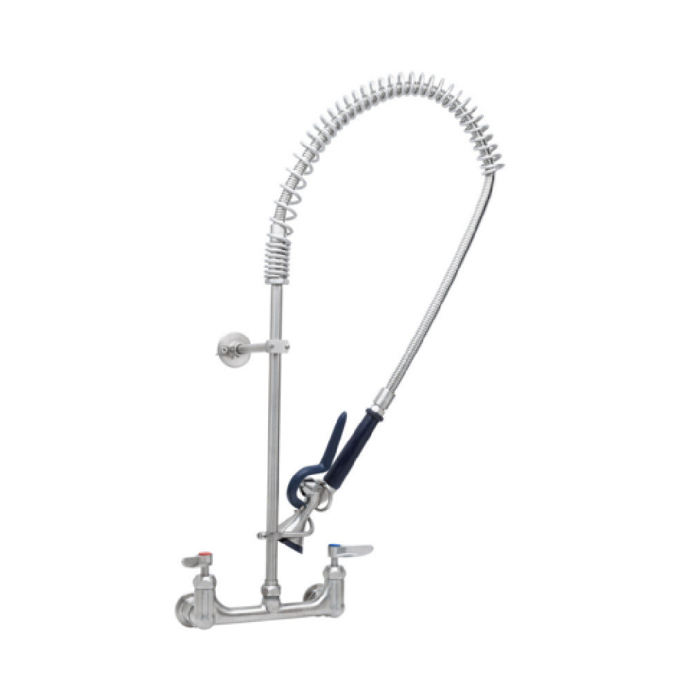 T&S Brass S-0133-CR-BY EverSteel 8” Wall Mount Mixing Faucet With Body 18” Riser