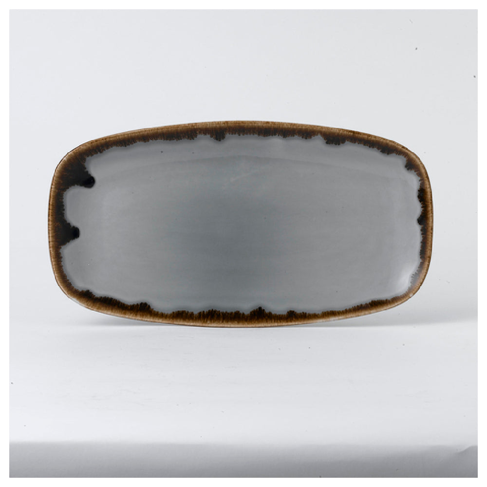 Arc Cardinal HGC13 Dudson Harvest Grey Oblong Tray (L:13.88'' X W:7.38'') Vitrified Ceramic