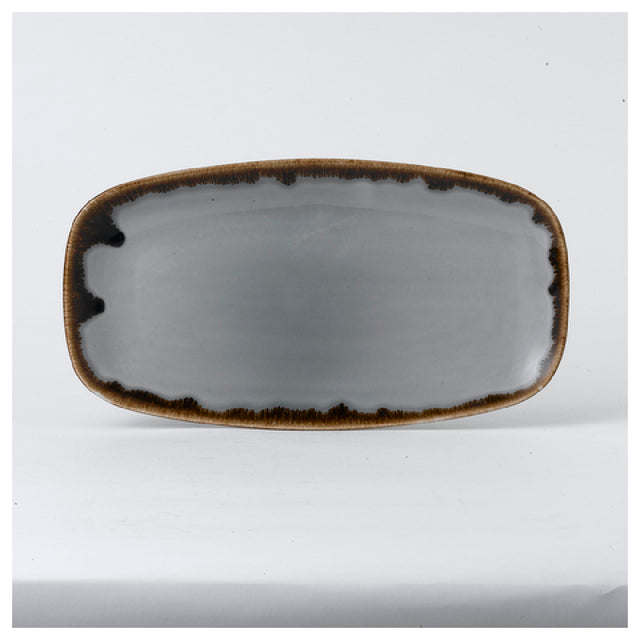 Arc Cardinal HGC13 Dudson Harvest Grey Oblong Tray (L:13.88'' X W:7.38'') Vitrified Ceramic