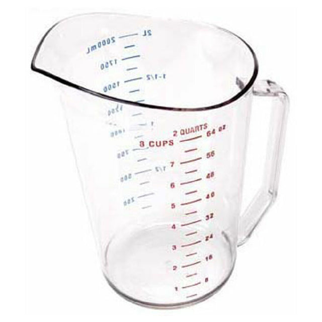 Rubbermaid RBMD3217 2 Qt Measuring Cup 135 Clear