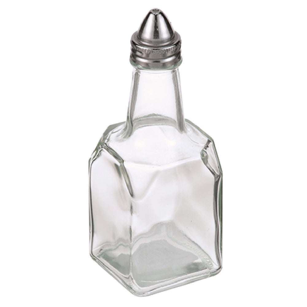 AllPoints 185705 6oz Glass Cruette Square W/ Metal Top