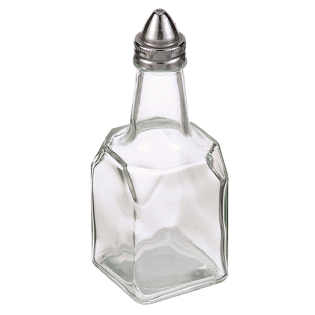 AllPoints 185705 6oz Glass Cruette Square W/ Metal Top