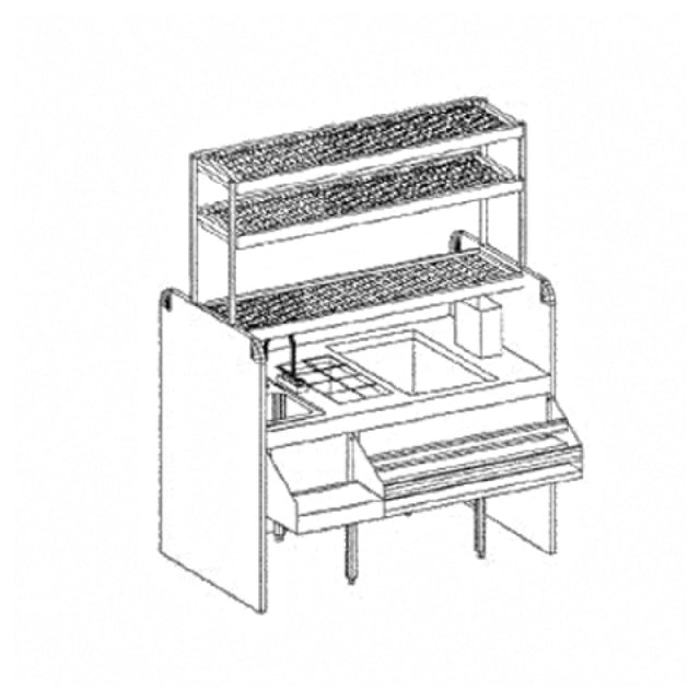 Glastender CS-54X32-CCW Assembly Ice Bin/Cocktail Station Pass-thru Combo 54"W X 32"D