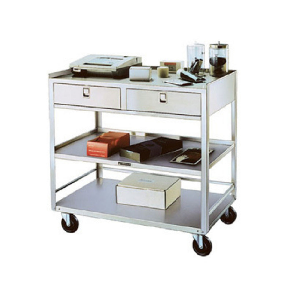 Lakeside 474 Equipment Stand Open Base With (3) Shelves & (2) Drawers 500 Lb. Weight Capacity