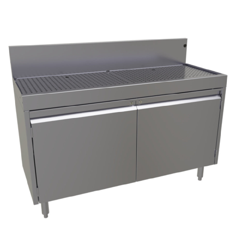 Glastender DBCA-48 Underbar Drainboard Cabinet Base With Hinged Doors 48"W X 19"D