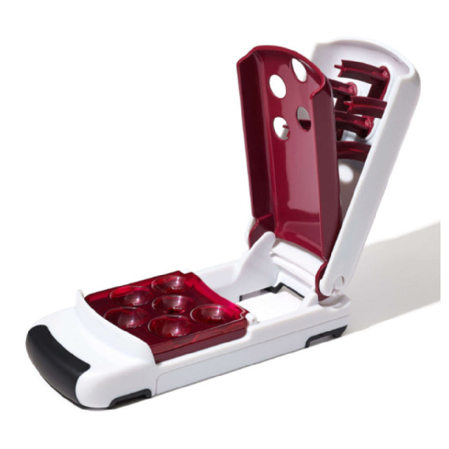 JB Prince UA205 OXO Multi-Cherry Pitter 8"W X 4"D X 4"H Compact For Storage