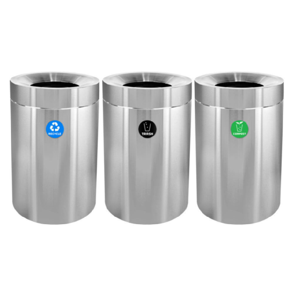 Alpine Industries ALP475-50-R-T-CO Compost Bin With Recycling Can And Trash Receptacle