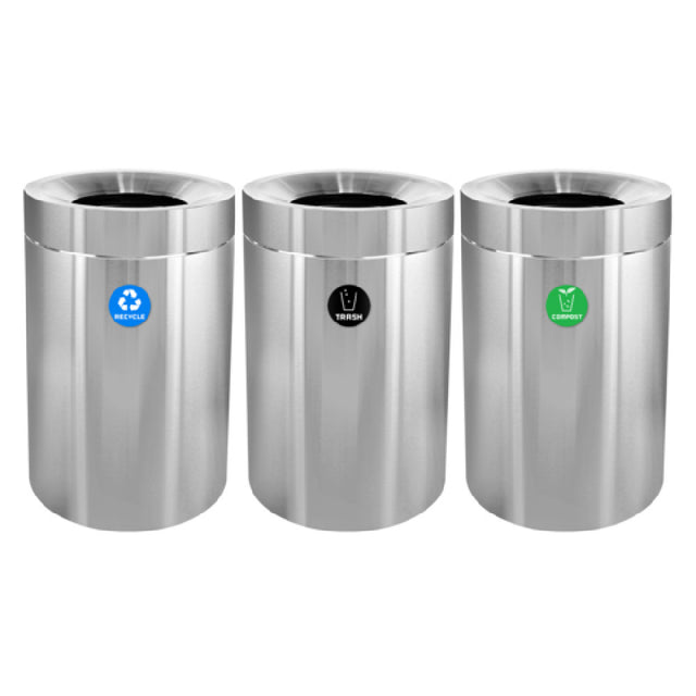 Alpine Industries ALP475-50-R-T-CO Compost Bin With Recycling Can And Trash Receptacle