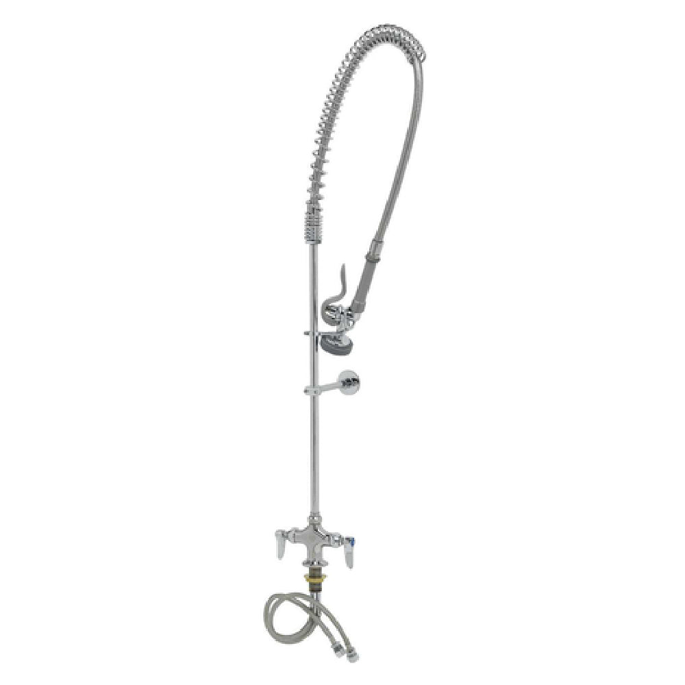 T&S Brass B-0113-CR-B EasyInstall Pre-Rinse Unit Spring Action Gooseneck Single Hole Deck Mount