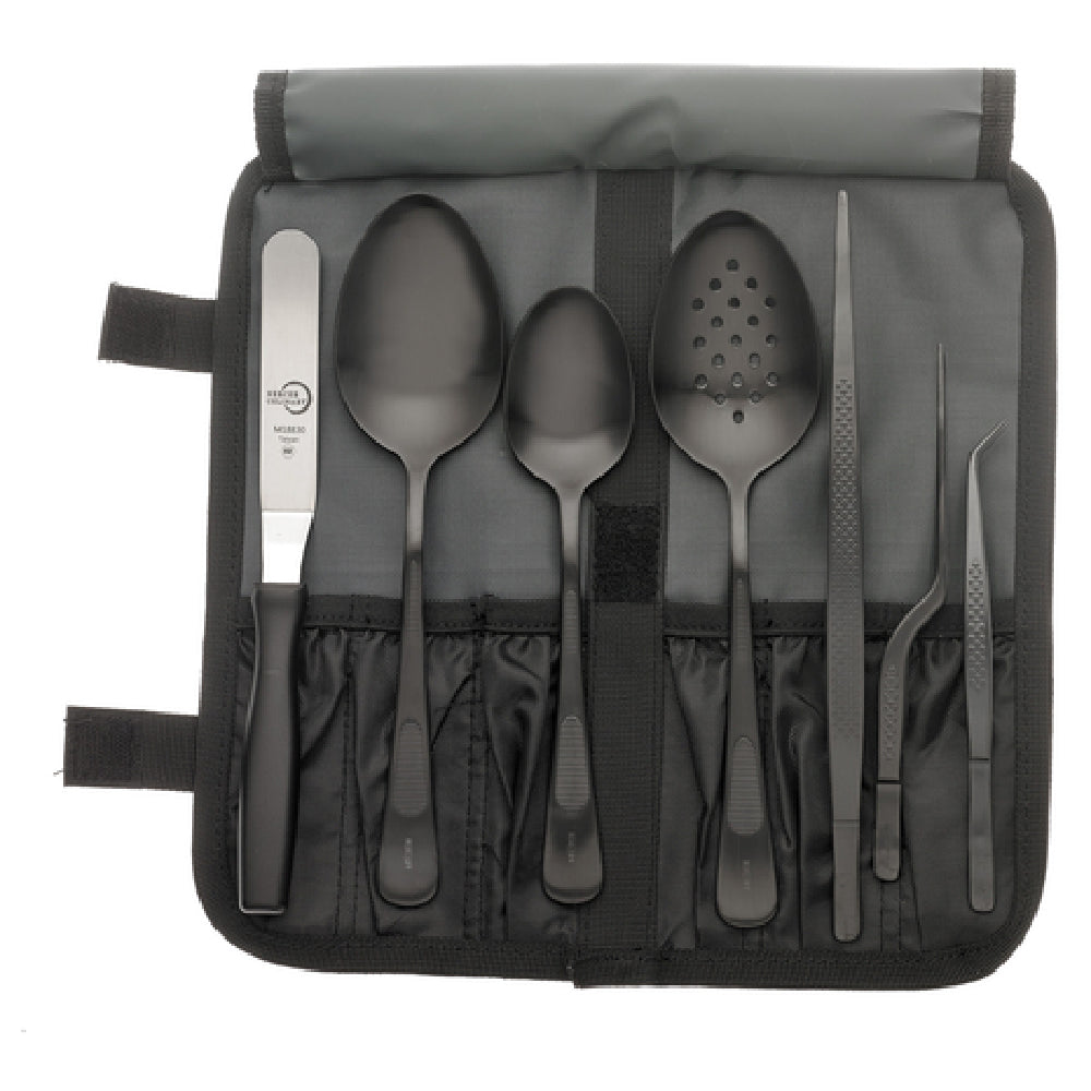 Mercer Culinary M35156BK Plating Set 8-piece Includes: (1) M35138BK 9" Solid Plating Spoon