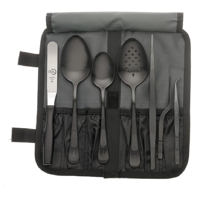 Mercer Culinary M35156BK Plating Set 8-piece Includes: (1) M35138BK 9" Solid Plating Spoon