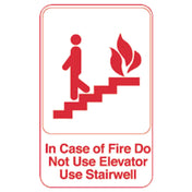 Royal ROY 695640 - Sign, 6" X 9", "In Case Of Fire"