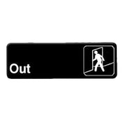 Thunder Group PLIS9308BK Information Symbol Sign 9" X 3" "Out"