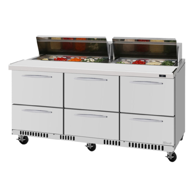 Turbo Air PST-72-D6-FB-N PRO Series Mega Top Sandwich/Salad Prep Table Front Breathing Airflow
