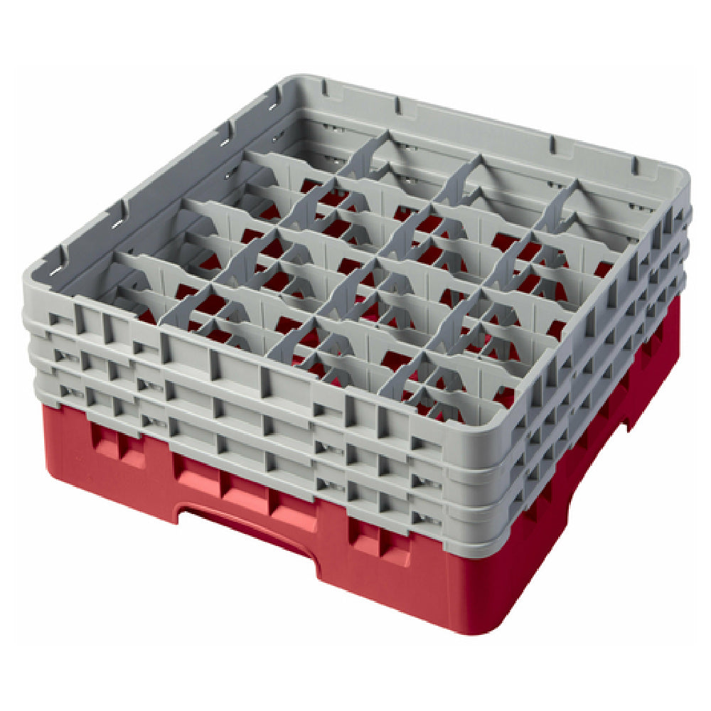 Cambro 16S638163 Camrack® Glass Rack With (3) Soft Gray Extenders Full Size