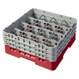 Cambro 16S638163 Camrack® Glass Rack With (3) Soft Gray Extenders Full Size