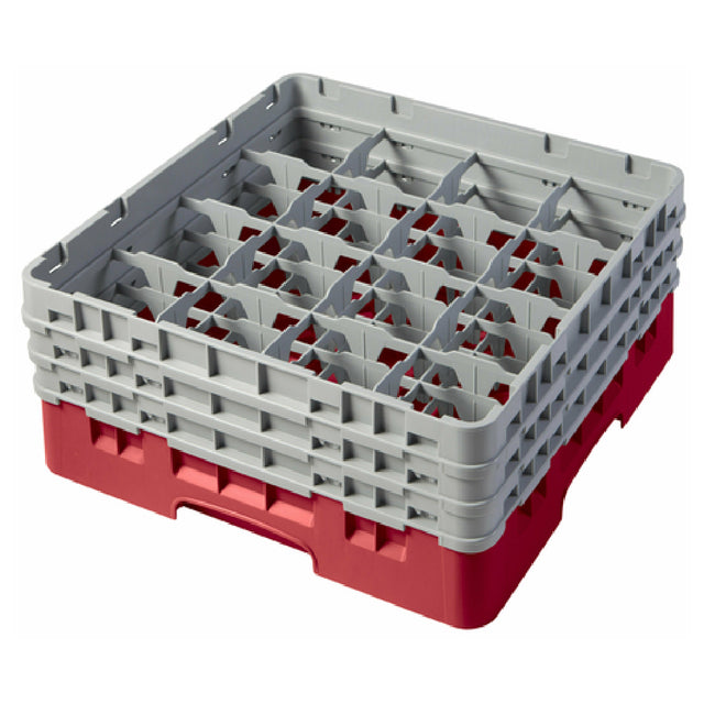 Cambro 16S638163 Camrack® Glass Rack With (3) Soft Gray Extenders Full Size