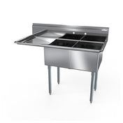 NBR Equipment 2SG-181812L18 Economy Sink Two-compartment 56-1/2"W X 23-1/2"D X 43-3/4"H Overall Size