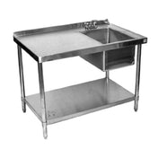 Klinger's Trading STB3084BR Work Table With Prep Sink Sink On Right 84"W X 30"D X 37"H Overall