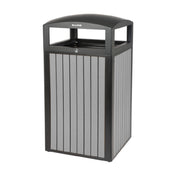 Alpine Industries ALP471-40-WD-GRY Trash Container 40 Gallon (151 Liter) 21-1/4"W X 21-1/4"D X 40-15/16"H
