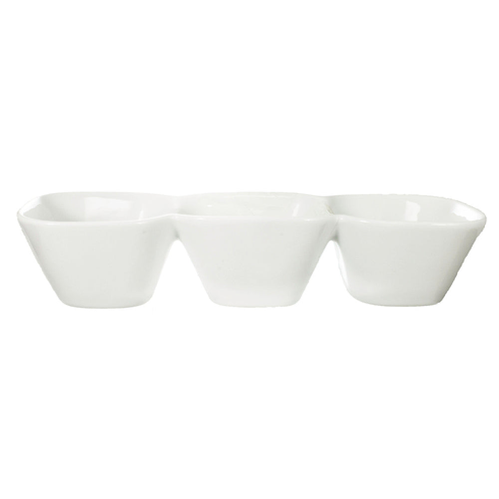 International Tableware BL-333 Compartment Bowl 9-1/2"W X 3-1/4"D X 1-5/8"H (3) 3-1/2 Oz. Compartment Wells