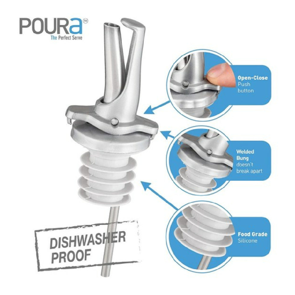 Krowne KR-SP12 Poura Speed Pourer Silver (pack Of 12)