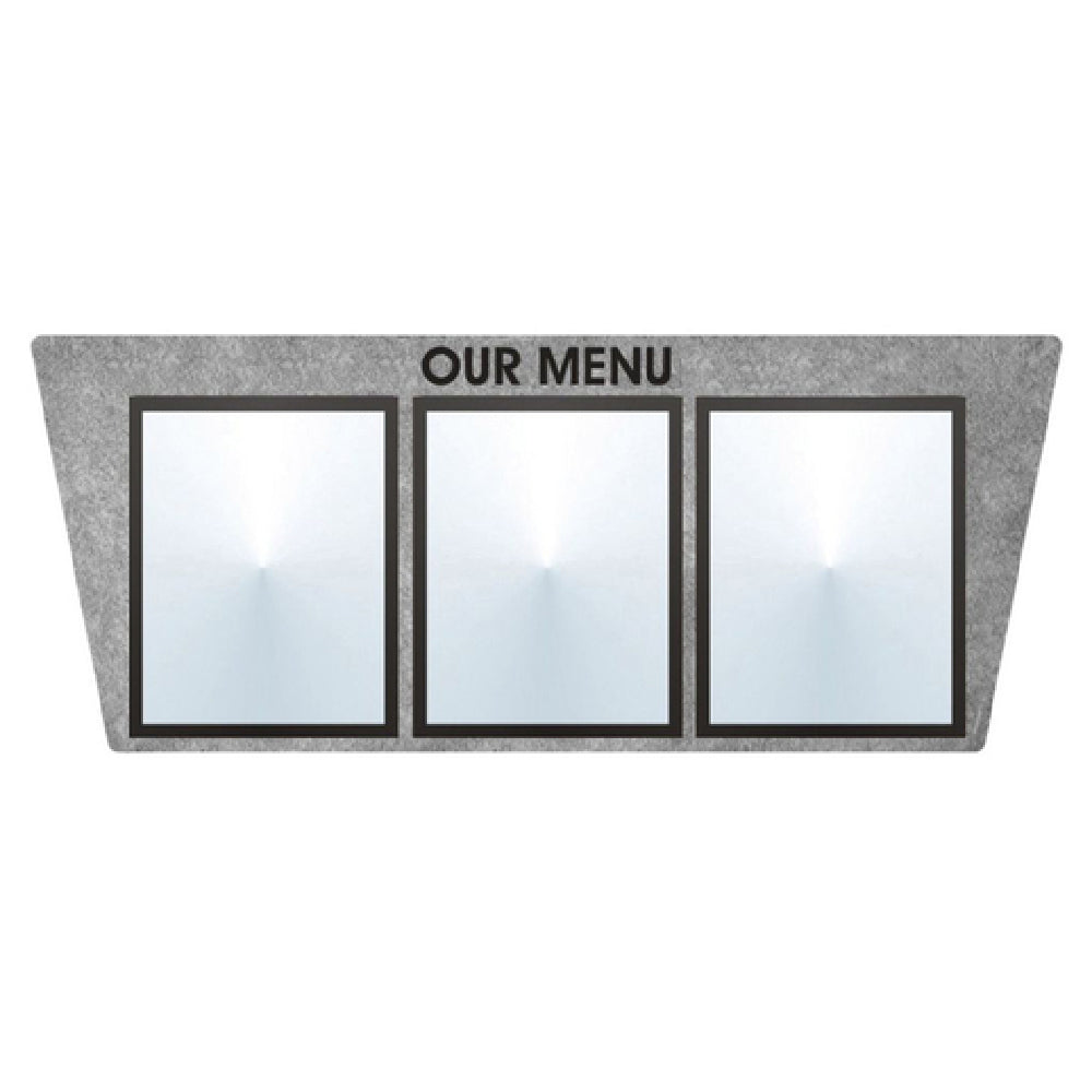Hubert 85799 - Menu Board, 3-pocket, Wall-mount
