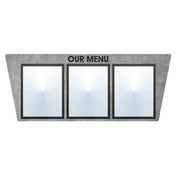 Hubert 85799 - Menu Board, 3-pocket, Wall-mount