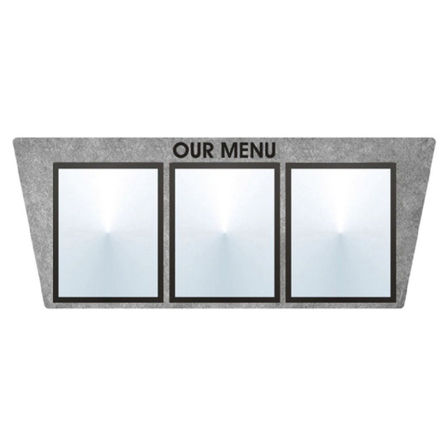 Hubert 85799 - Menu Board, 3-pocket, Wall-mount