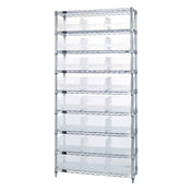 Quantum WR9-209CL Bin Wire Shelving System 36"W X 12"D X 74"H Overall Size 800 Lb. Capacity Per Shelf