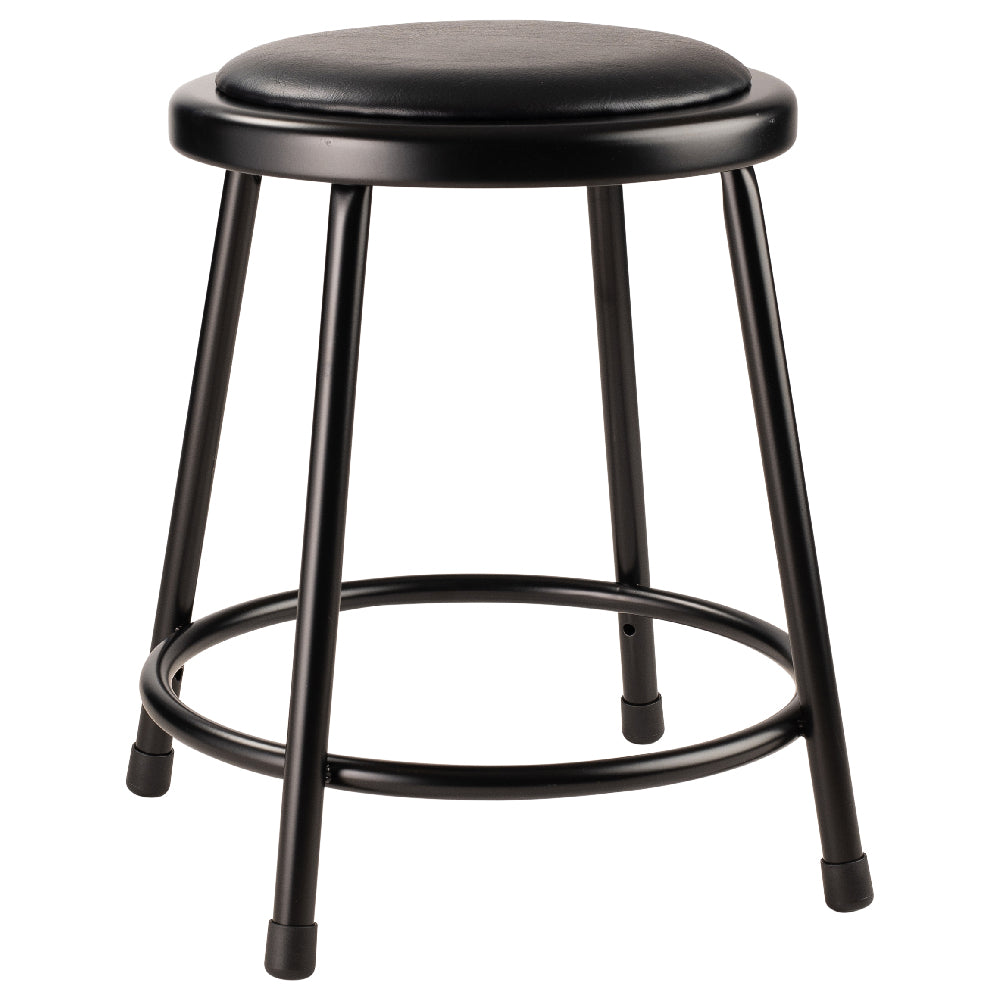National Public Seating 6418 NPS® Vinyl Padded Steel Stool 18"H 14" Round Seat With 11-1/2" Dia. Vinyl Padding