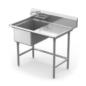 Winholt WS1T1620RD24-14DP-14GA Sink One Compartment With Right-hand 24" Drainboard