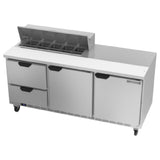 Beverage Air SPED72HC-10-2 Sandwich Top Refrigerated Counter Three-section 72"W