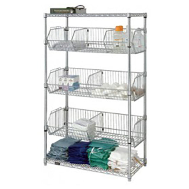 Quantum 2436BC6C Wire Basket Unit Stationary 36"W X 24"L X 63"H