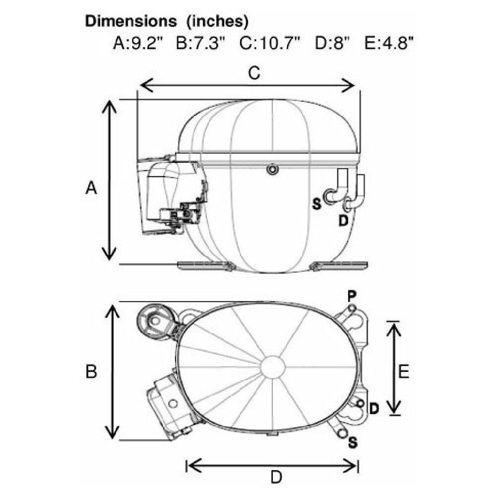 AllPoints 881905 Fractional Hp Compressor 1hp 208/230v Hermetic
