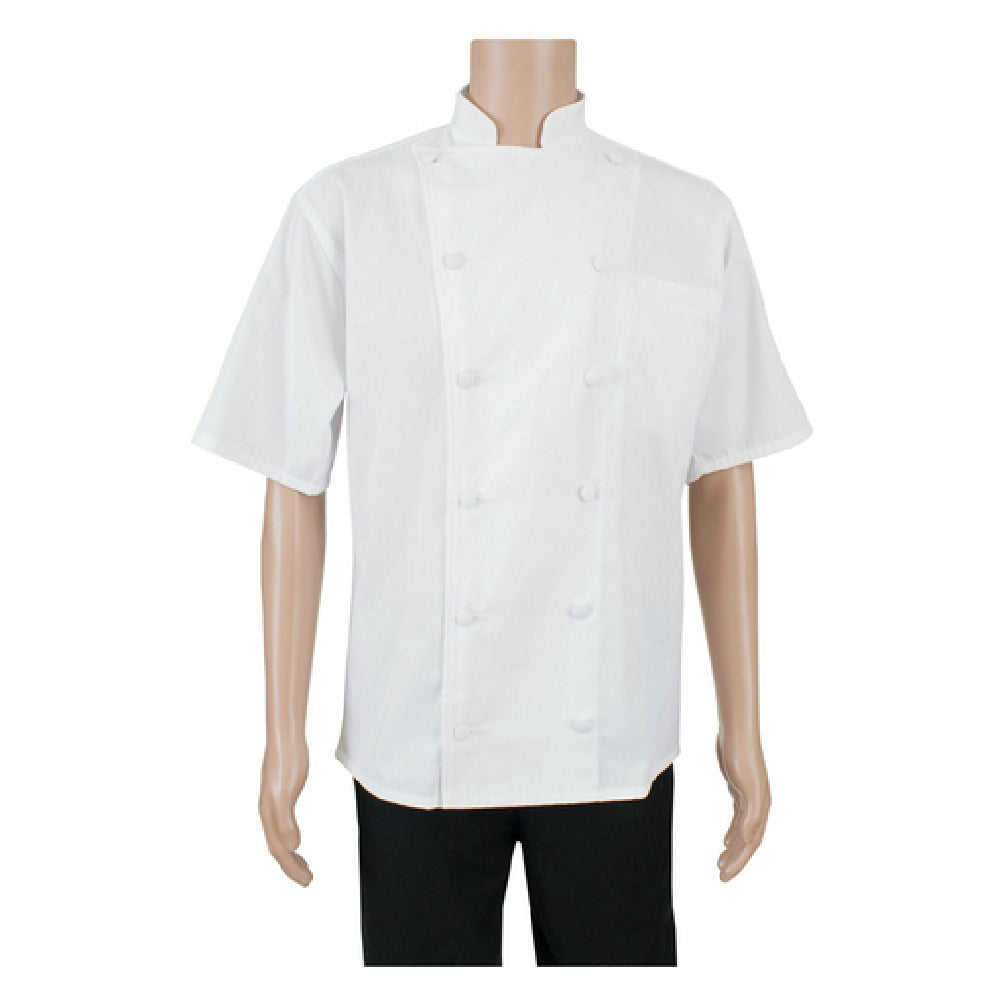 John Ritzenthaler Company RZSSWHLG Ritz® Kitchen Wears™ Chef's Coat 10-button Short Sleeve