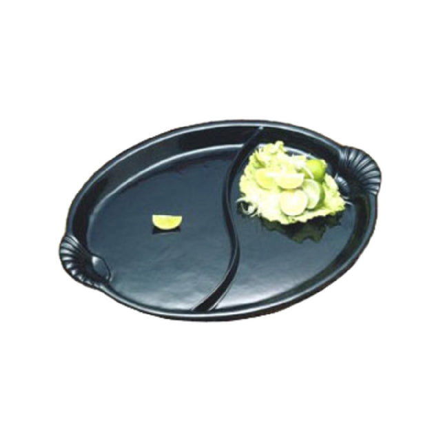 Bon Chef 2075DBLK Divided Platter 18" X 24-3/4" With Shell Handles