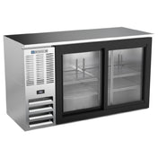 Beverage Air BBN58HC-GS-S - Refrigerated Back Bar Storage Cabinet, Two-section, 58"W X 25-1/4"D X 34"H