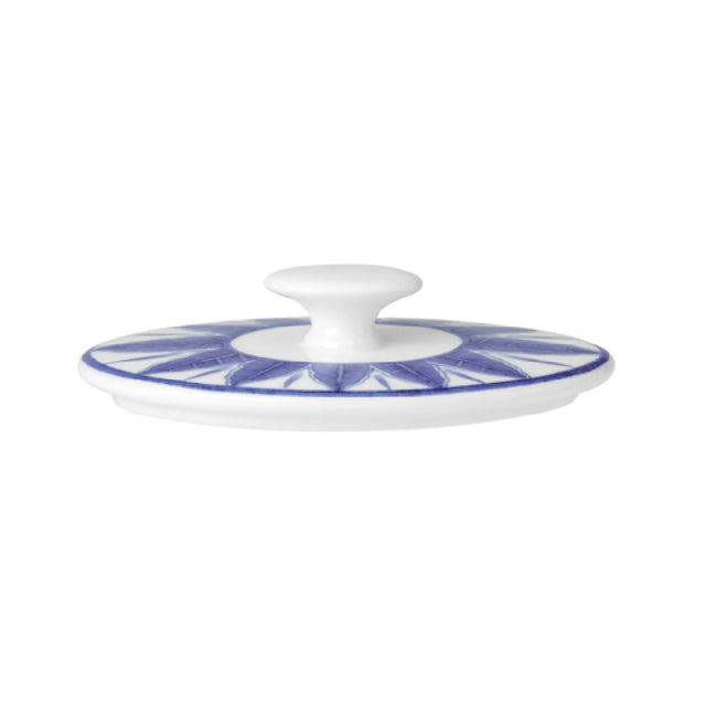 Steelite 82124AND0341 Oval Covered Sugar Lid Coupe 4.125" X 2.875" X 1.0" Sultans Garden Blue