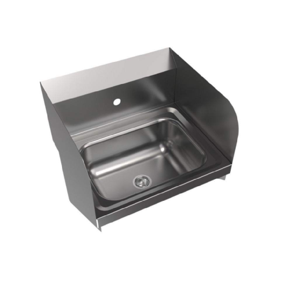 BK Resources BKHS-W-1410-1-SSB Hand Sink 14”W X 10”D Wall Mount With Side Splash