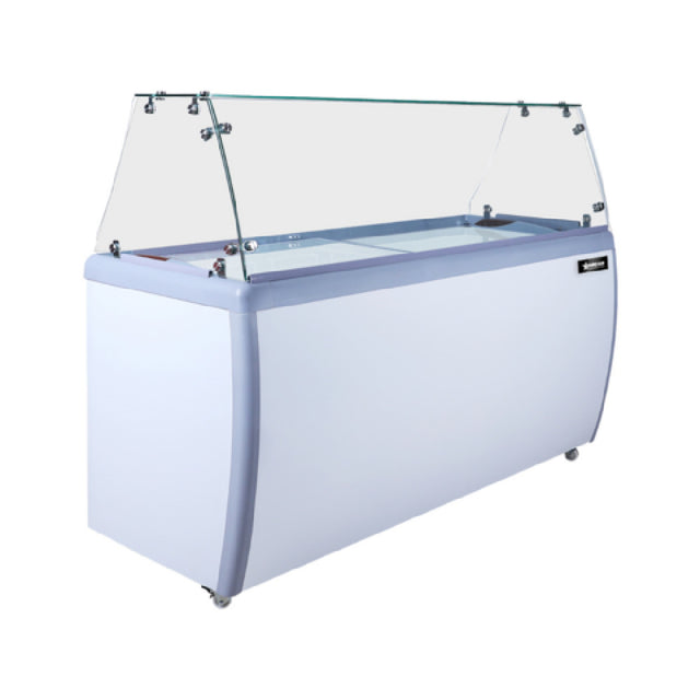 Omcan 48657 (FR-CN-0260-S) Ice Cream Dipping/Display Case 39"W Displays (6) And Stores (4) 3 Gallon Tubs Of Ice Cream