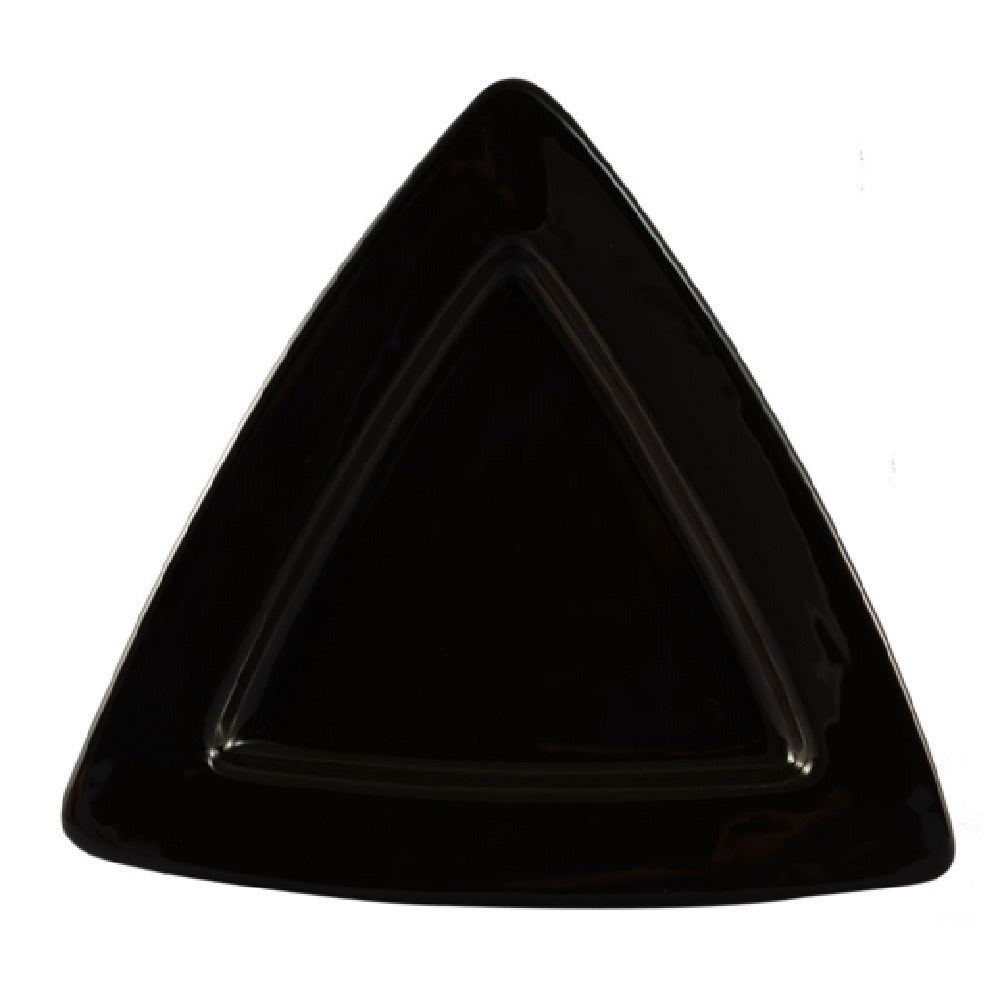 CAC China TRG-12-BLK Festiware Plate 11-1/2"L X 11-1/2"W X 1"H Triangular