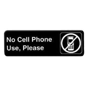Thunder Group PLIS9332BK Information Symbol Sign 9" X 3" "No Cell Phone Use Please"