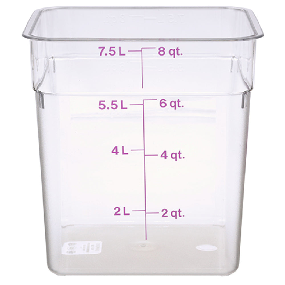 Cambro 8SFSCW441 8 Qt Camsquare Container Allergen Free Storage