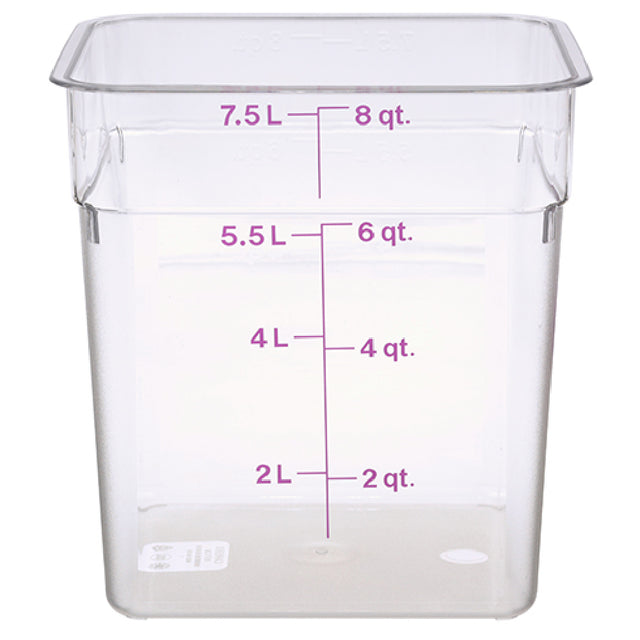 Cambro CAM8SFSCW441 8 Qt Camsquare Container Allergen Free Storage
