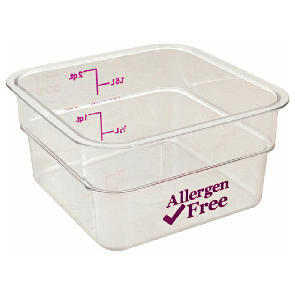 Cambro 2SFSCW-441 2 Qt Camsquare Container Allergen Free Storage