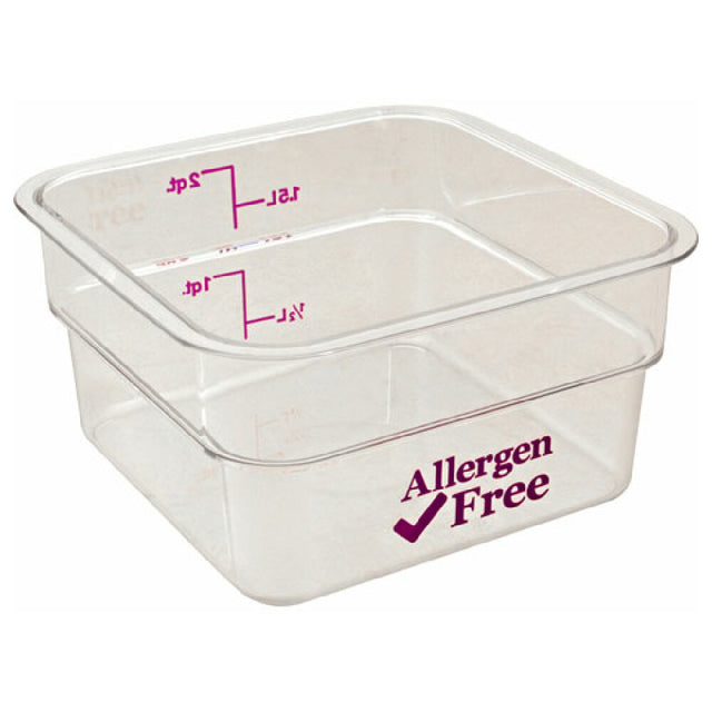 Cambro 2SFSCW441 2 Qt Camsquare Container Allergen Free Storage