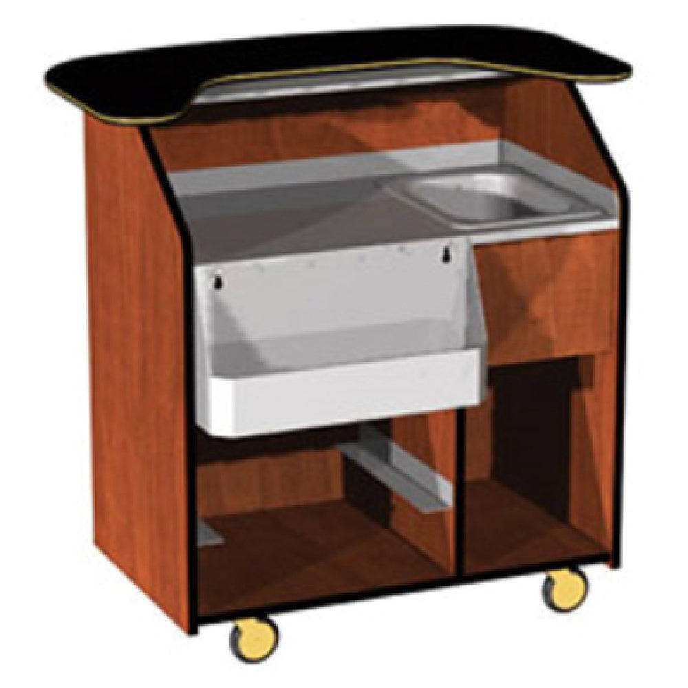 Lakeside 68400 Portable Bar 33"D X 44-1/2"W X 43-1/2"H Wood Laminate Construction With Stainless Steel Shelf