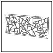 BauscherHepp VE-38036 Venta® Metal Panel With Cut-out Decor "BAMBOO" To Cover The Front Of The Buffet Table